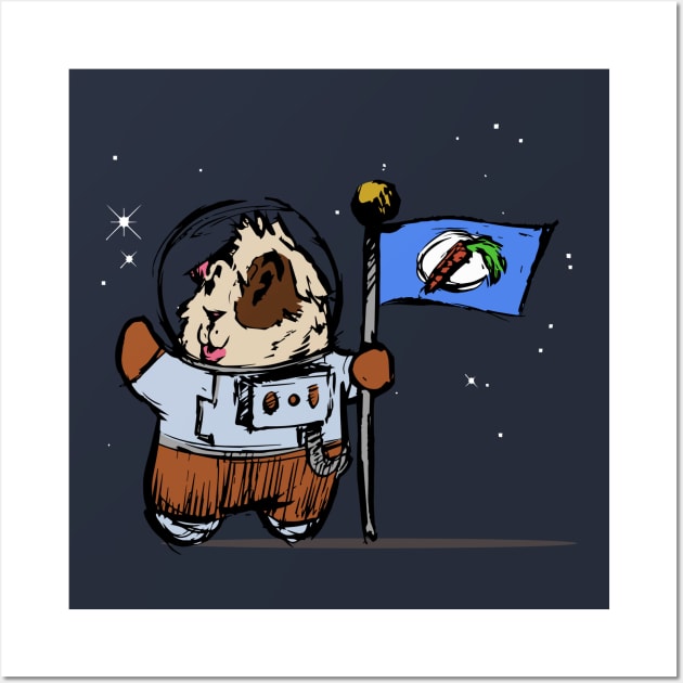 Astronaut Guinea Pig Wall Art by GuineaPigArt